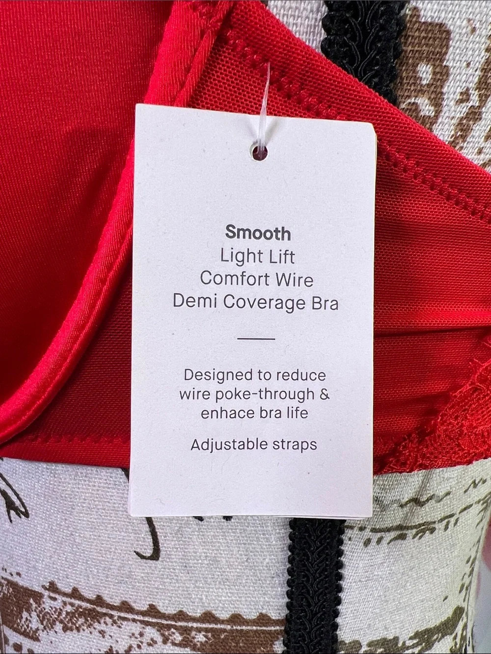 Auden Red Satin Lace Push-Up Bra